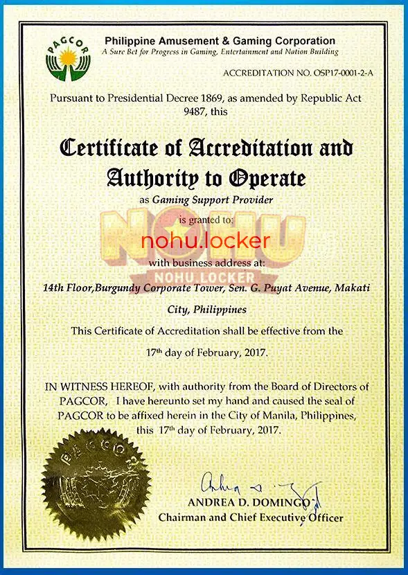 pagcor license nohulocker